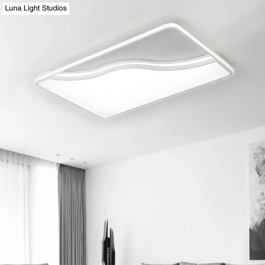 Modern Led Ceiling Light Fixture For Bedroom - Simple Acrylic Design Black/White 16/19.5/35.5 W