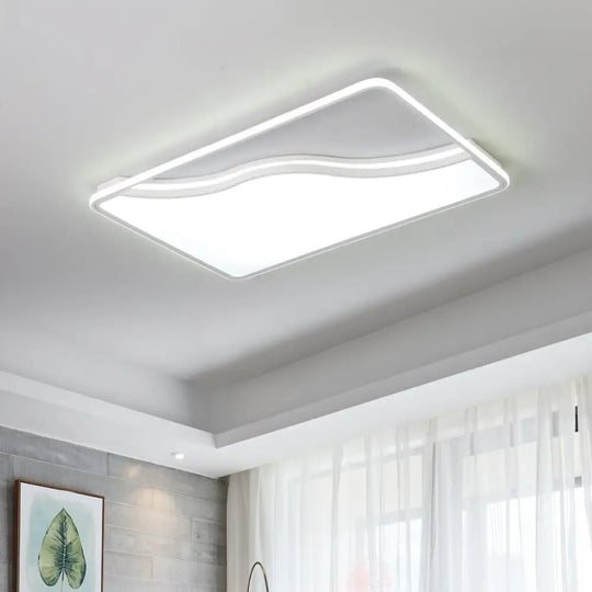 Modern Led Ceiling Light Fixture For Bedroom - Simple Acrylic Design Black/White