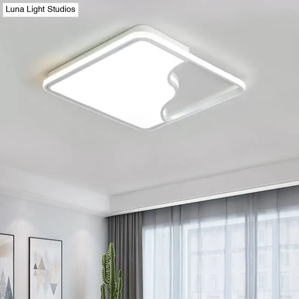 Modern Led Ceiling Light Fixture For Bedroom - Simple Acrylic Design Black/White 16/19.5/35.5 W