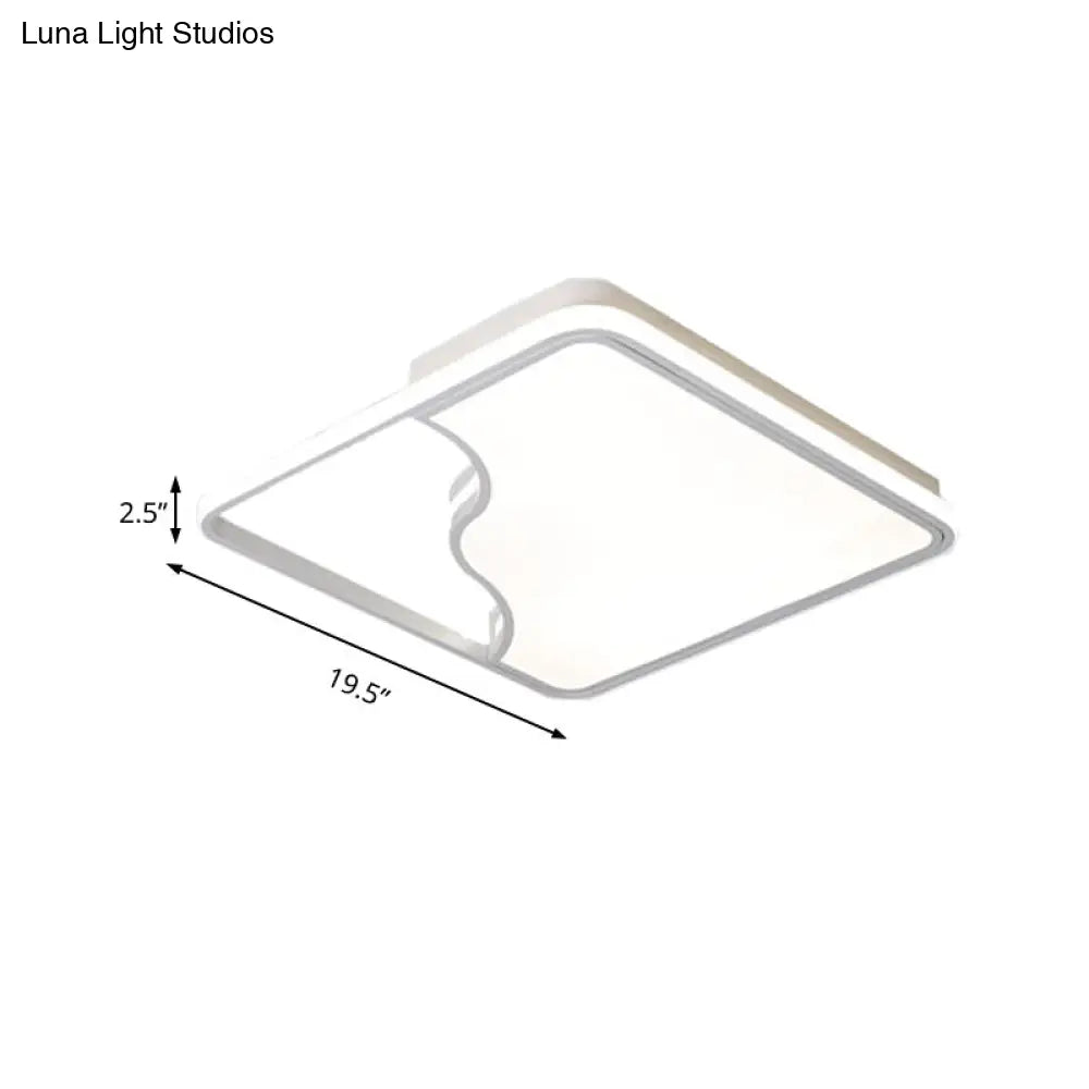 Modern Led Ceiling Light Fixture For Bedroom - Simple Acrylic Design Black/White 16/19.5/35.5 W