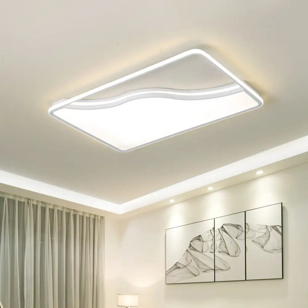 Modern Led Ceiling Light Fixture For Bedroom - Simple Acrylic Design Black/White