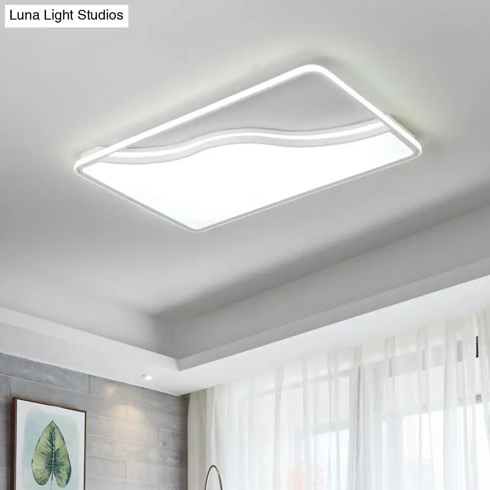 Modern Led Ceiling Light Fixture For Bedroom - Simple Acrylic Design Black/White 16/19.5/35.5 W