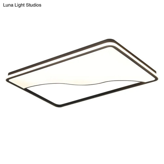 Modern Led Ceiling Light Fixture For Bedroom - Simple Acrylic Design Black/White 16/19.5/35.5 W