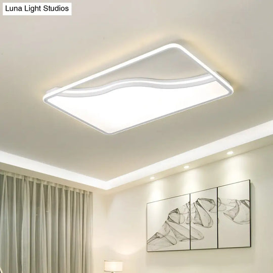 Modern Led Ceiling Light Fixture For Bedroom - Simple Acrylic Design Black/White 16/19.5/35.5 W