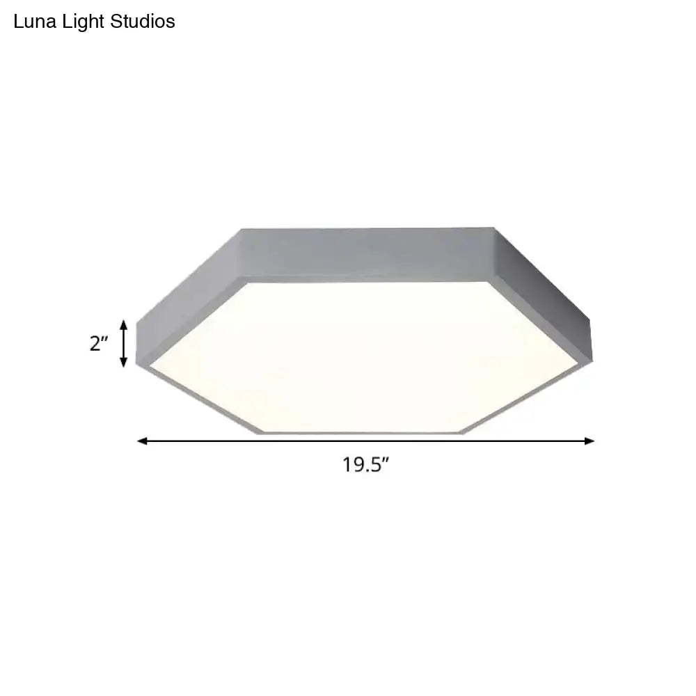 Modern Led Ceiling Light For Child Bedroom With Hexagon Shade