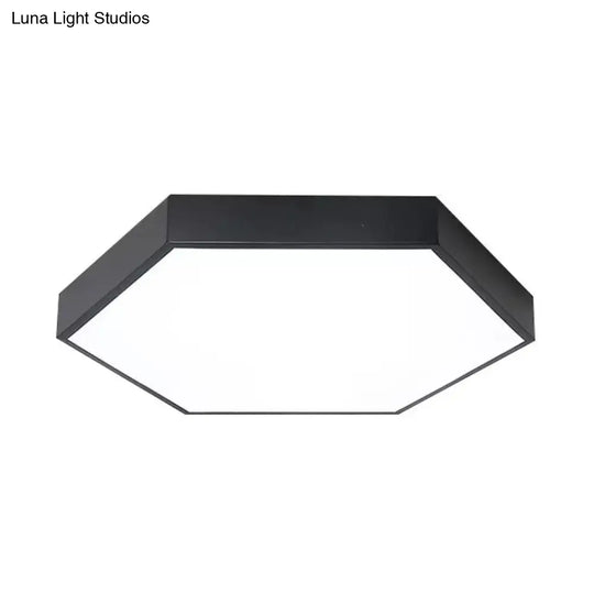Modern Led Ceiling Light For Child Bedroom With Hexagon Shade Black / 12 White