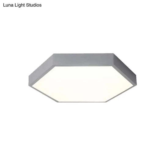 Modern Led Ceiling Light For Child Bedroom With Hexagon Shade