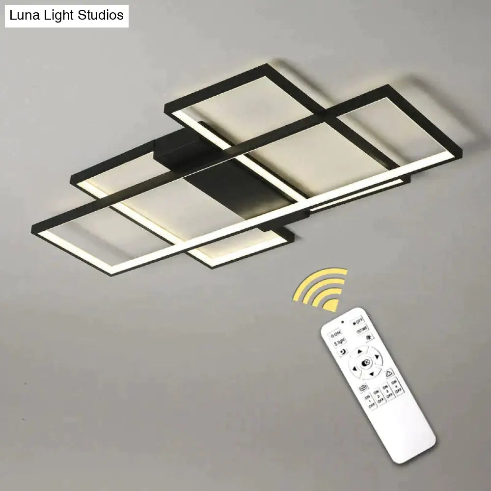 Modern Led Ceiling Light Living Room Bedroom Dining Aluminum Alloy Black&White Chandelier Lamp