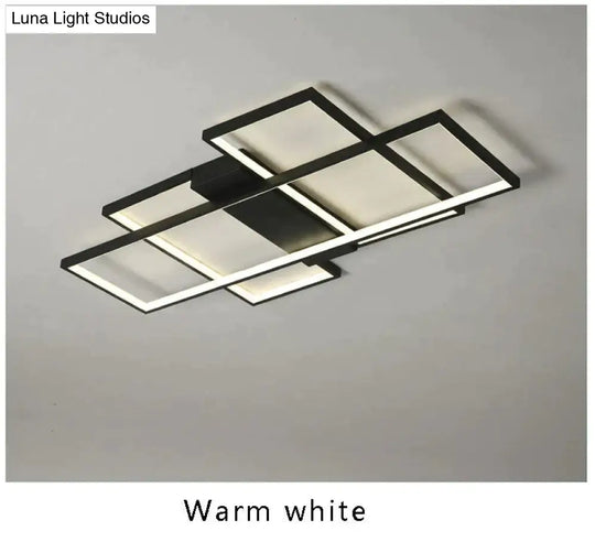 Modern Led Ceiling Light Living Room Bedroom Dining Aluminum Alloy Black&White Chandelier Lamp