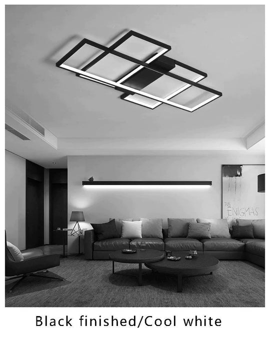 Modern Led Ceiling Light Living Room Bedroom Dining Room Aluminum alloy Black&White Led Chandelier Ceiling Lamp Lighting Fixture