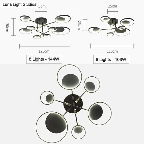 Modern Led Ceiling Light Living Room Lighting Fixture Bedroom Kitchen Surface Mount Lamp Remote