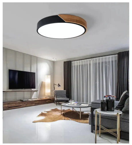 Modern Led Ceiling Light Macarons Colorful Indoor Lamp Wood Ironware Acrylic Kitchen Bedroom Foyer