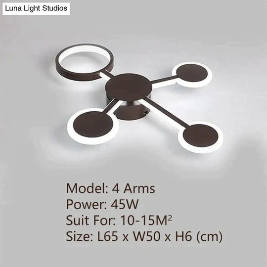 Modern Led Ceiling Light Remote Control For Living Room Bedroom Study Indoor Home Fixtures 4 Arms /