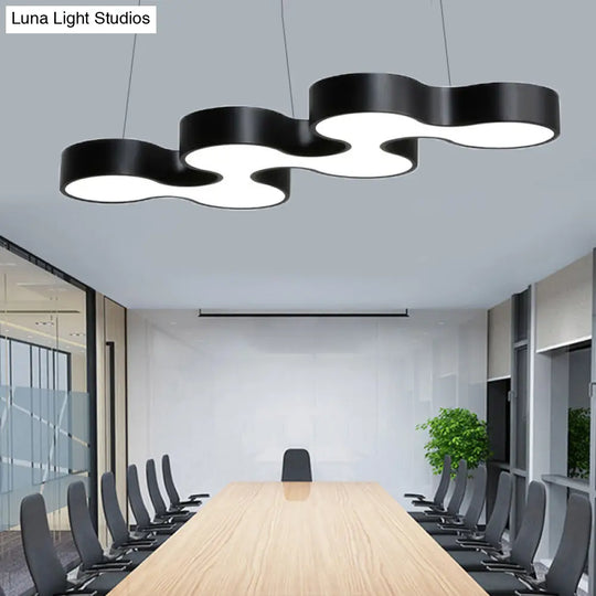 Modern Led Ceiling Light - Sleek Metal Office Chandelier Fixture