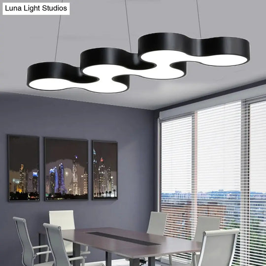 Modern Led Ceiling Light - Sleek Metal Office Chandelier Fixture