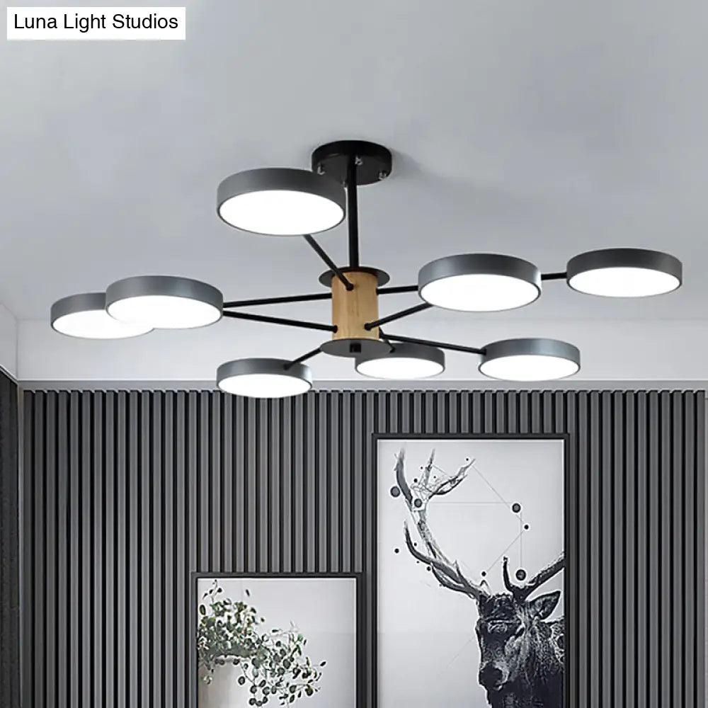 Modern Led Ceiling Light Sleek Semi Flush Circle Design With Acrylic Shade Ideal For Living Room