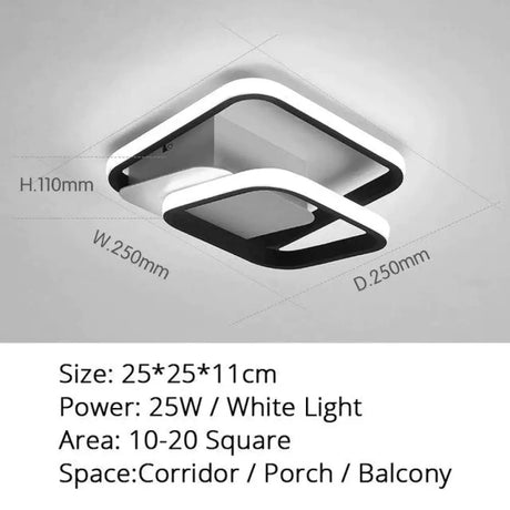 Modern Led Ceiling Light Warm Or Cool White For Living Room Corridor Balcony Surface Mounted Lights