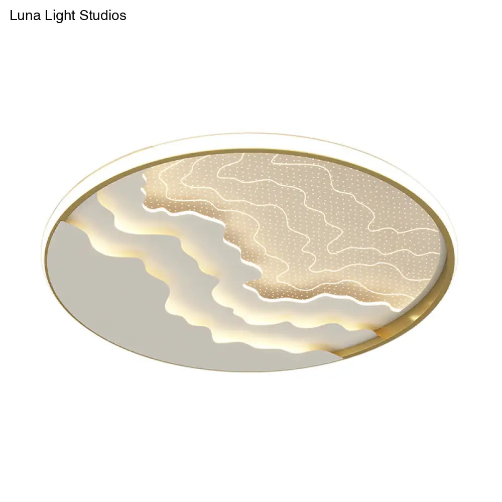 Modern Led Ceiling Light: Wavy Acrylic Flush Mount Lamp For Bedroom