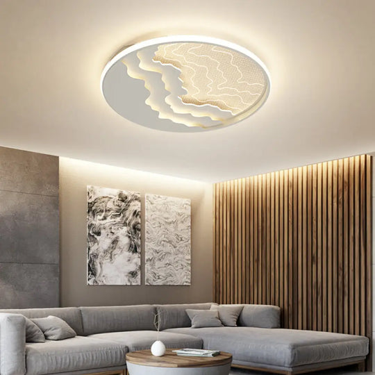 Modern Led Ceiling Light: Wavy Acrylic Flush Mount Lamp For Bedroom White / 16.5’ Third Gear