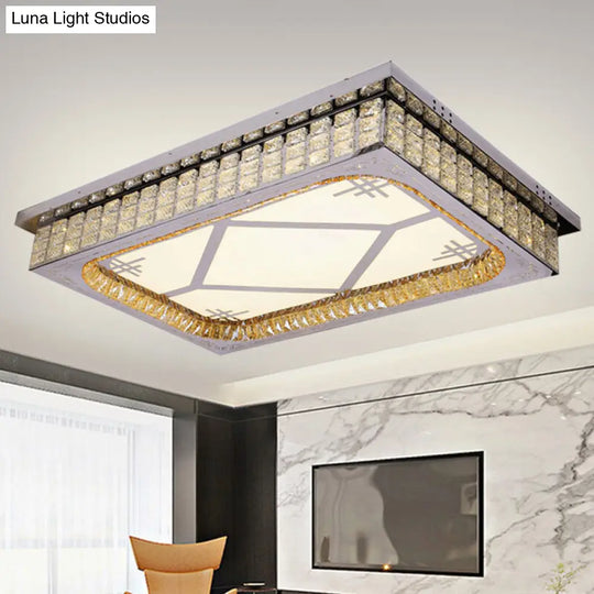 Modern Led Ceiling Light With Clear Crystal Shade For Living Room / A