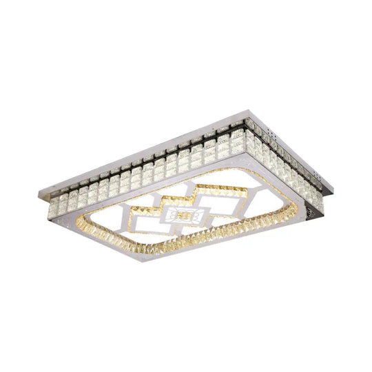 Modern Led Ceiling Light With Clear Crystal Shade For Living Room / C
