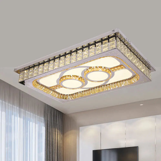 Modern Led Ceiling Light With Clear Crystal Shade For Living Room / D