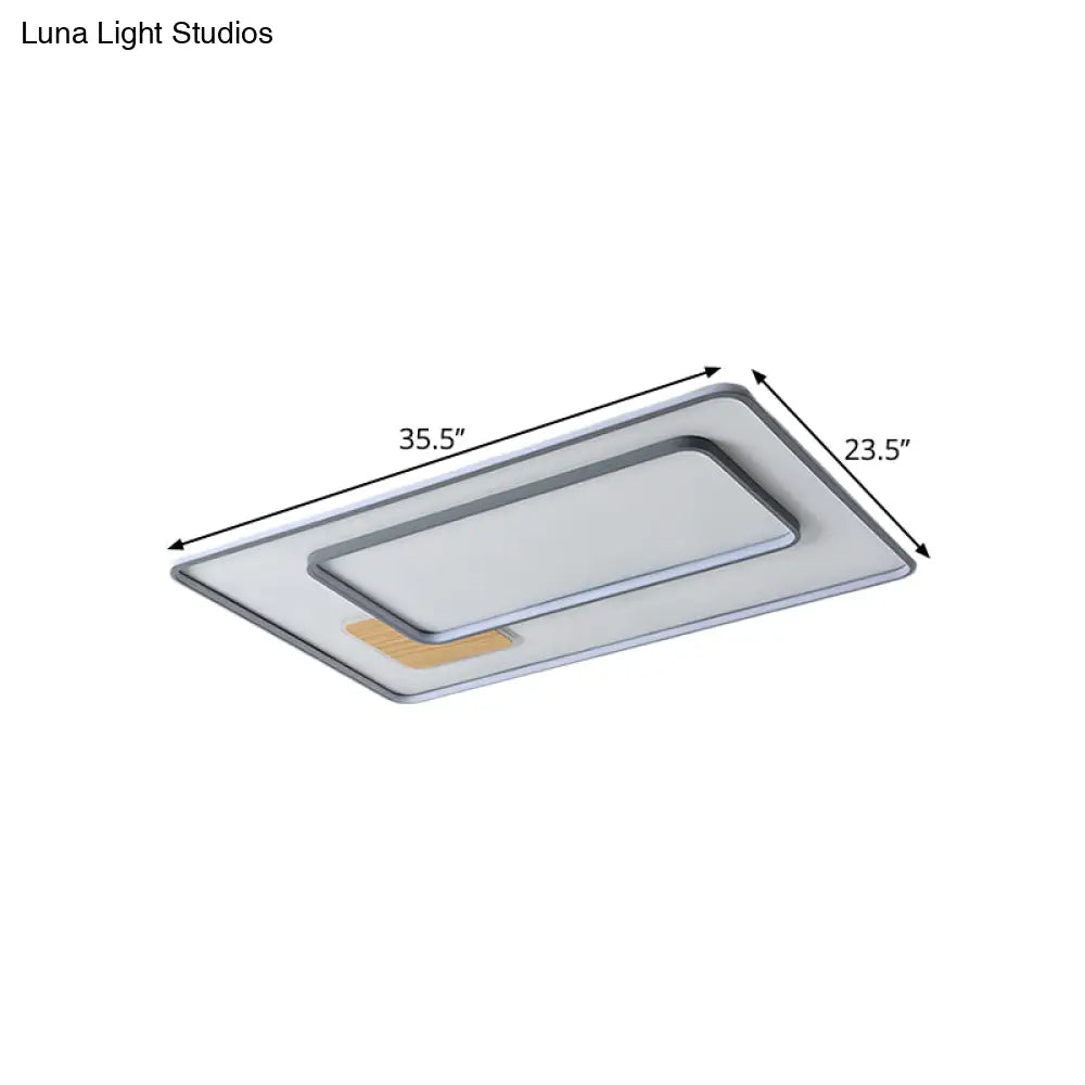 Modern Led Ceiling Light With Metal Shade In Warm/White - 16.5’/20.5’/35.5’ Sizes Available