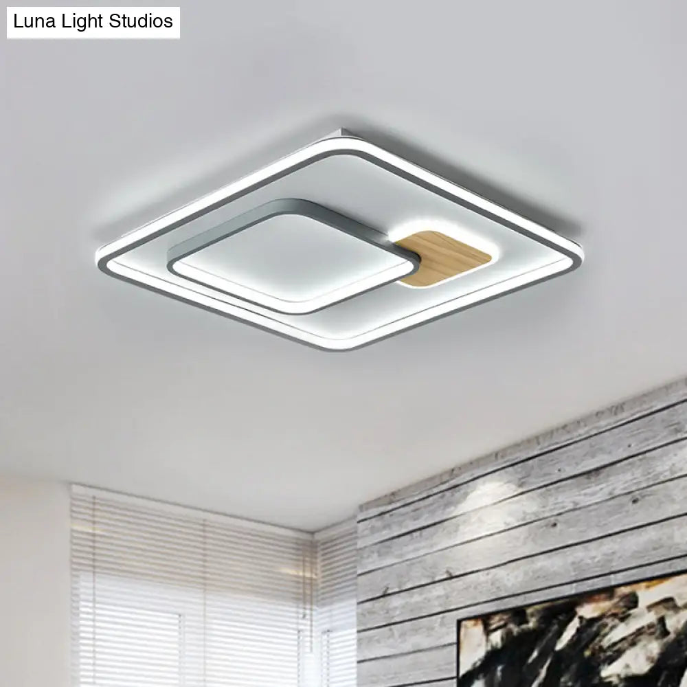 Modern Led Ceiling Light With Metal Shade In Warm/White - 16.5’/20.5’/35.5’ Sizes Available