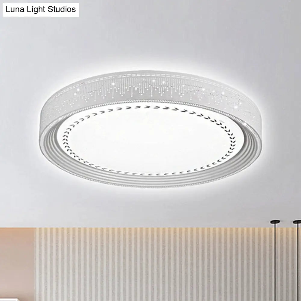 Modern Led Ceiling Light With Meteor Shower Design Acrylic Shade White Round Flush Mount Various