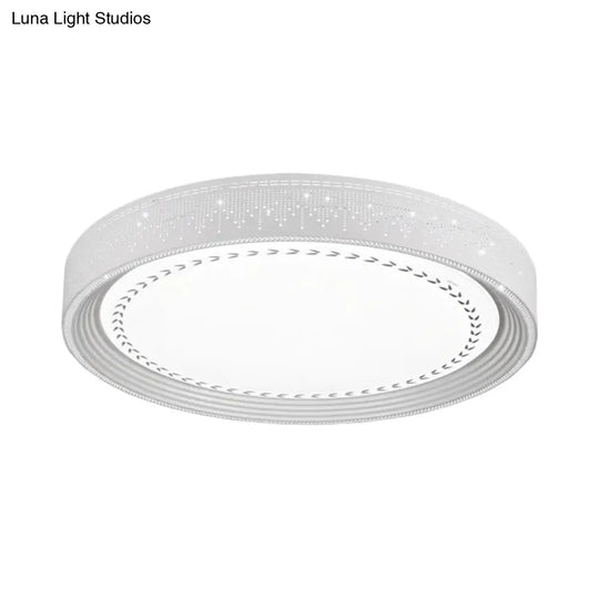 Modern Led Ceiling Light With Meteor Shower Design Acrylic Shade White Round Flush Mount Various