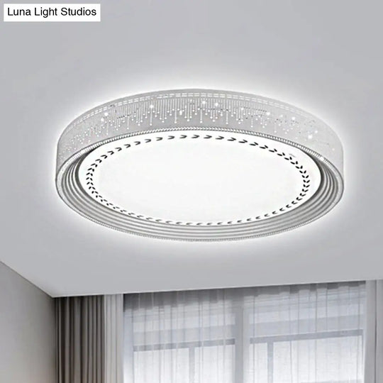 Modern Led Ceiling Light With Meteor Shower Design Acrylic Shade White Round Flush Mount Various