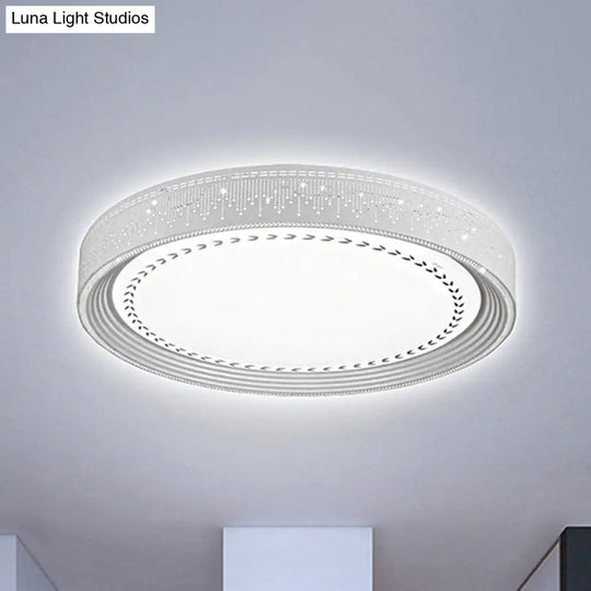 Modern Led Ceiling Light With Meteor Shower Design Acrylic Shade White Round Flush Mount Various