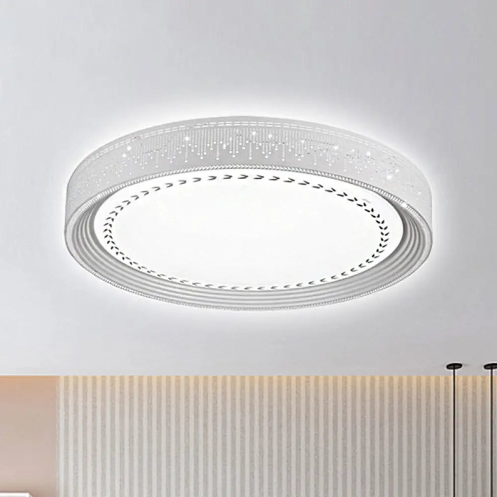 Modern Led Ceiling Light With Meteor Shower Design Acrylic Shade White Round Flush Mount Various