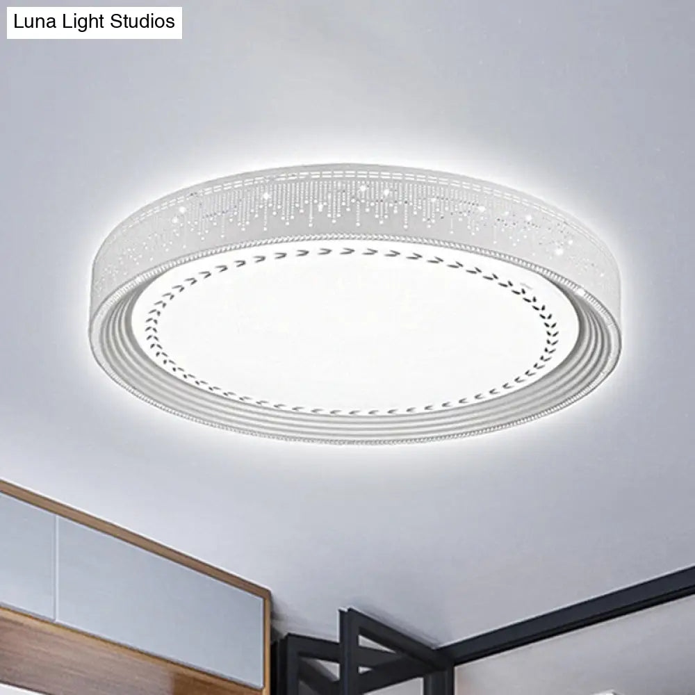 Modern Led Ceiling Light With Meteor Shower Design Acrylic Shade White Round Flush Mount Various