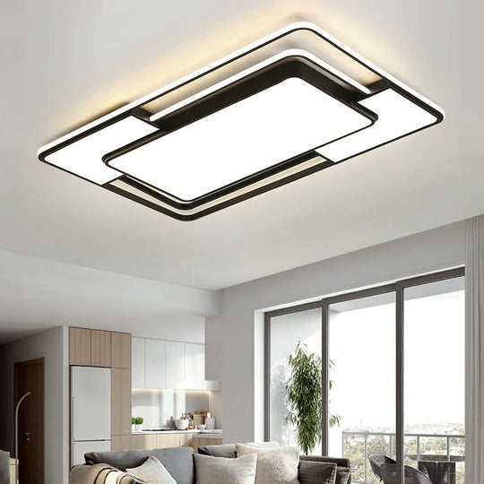 Modern LED Ceiling Light With Remote Control For Living Room Bedroom  Surface Mounted Ceiling Lights White Black Body Color Dero