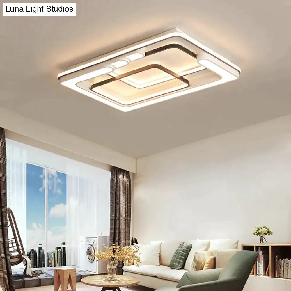 Modern Led Ceiling Light With Remote Control For Living Room Bedroom Surface Mounted Lights White