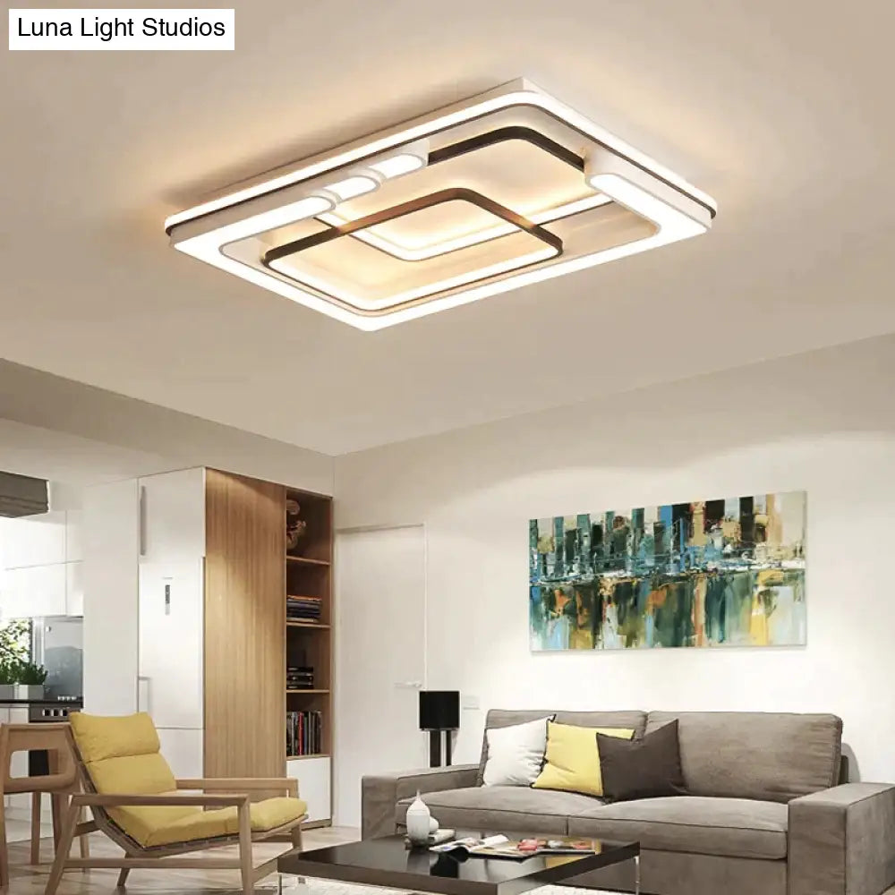 Modern Led Ceiling Light With Remote Control For Living Room Bedroom Surface Mounted Lights White