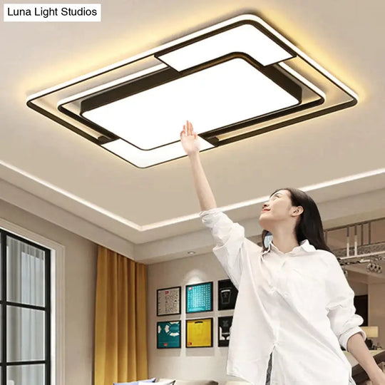 Modern Led Ceiling Light With Remote Control For Living Room Bedroom Surface Mounted Lights White