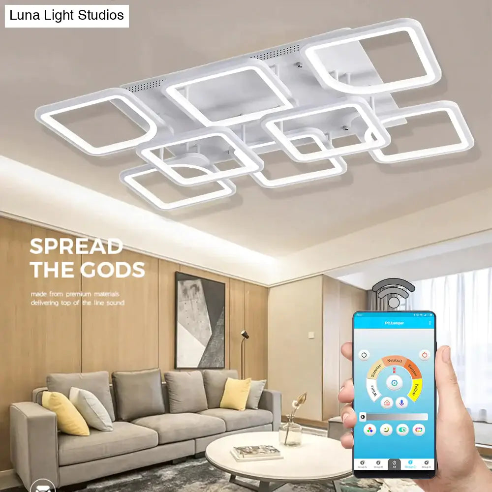 Modern Led Ceiling Lights App Remote Control Dimmable Light For Living Room Bedroom Fixture Indoor