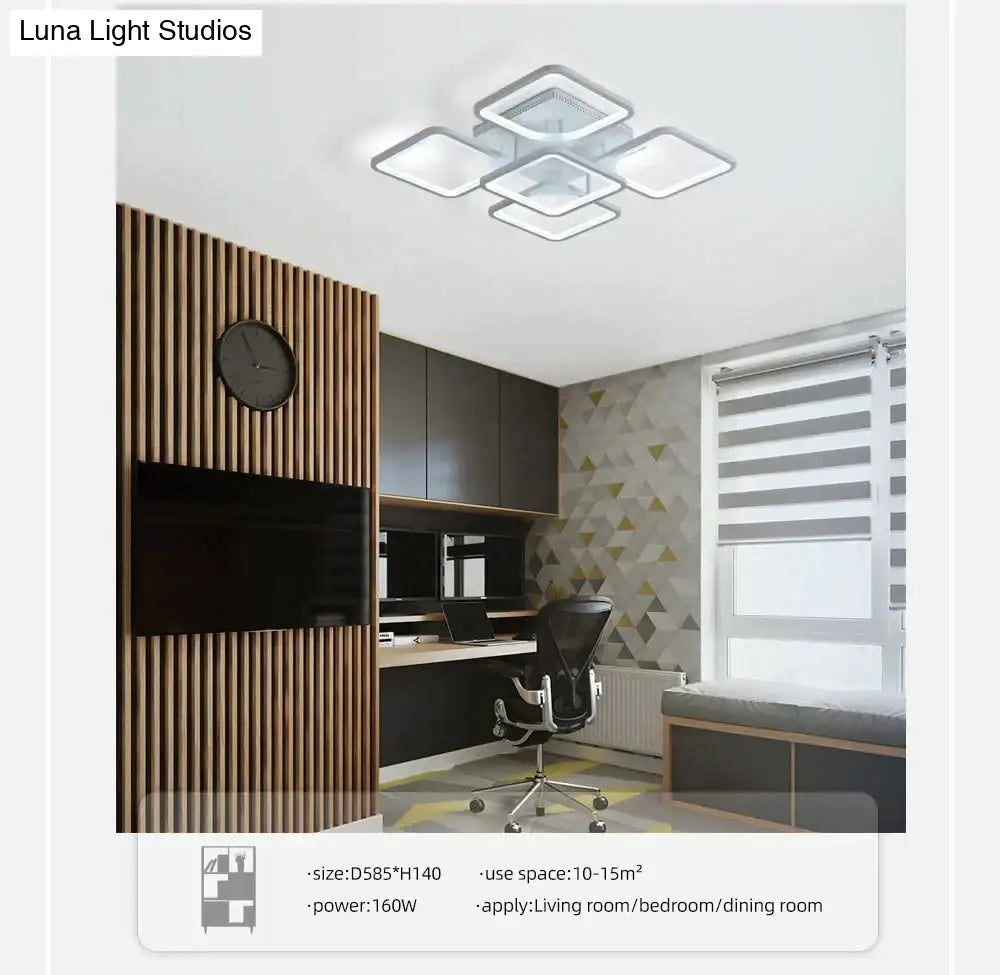 Modern Led Ceiling Lights Dimmable Lamp With App Remote Control For Living Room Bedroom Home