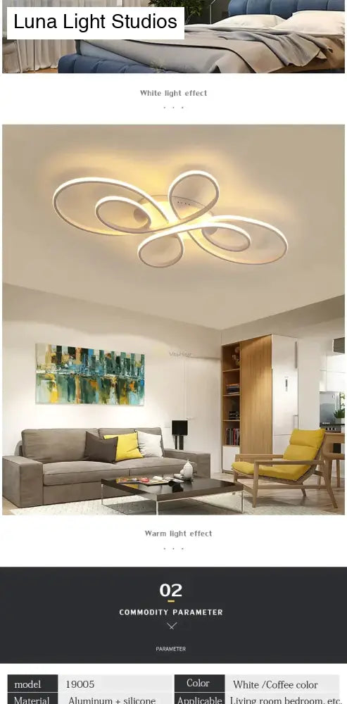 Modern Led Ceiling Lights Dimmable Living Room Dining Bedroom Study Balcony Aluminum Body Home