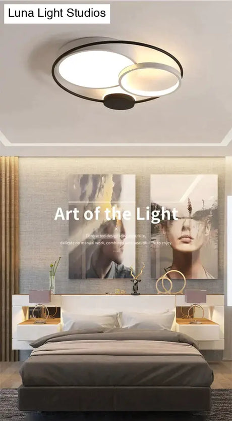 Modern Led Ceiling Lights For Living Room Bedroom Study Black + White Or Grey Color Lamp Fixtures
