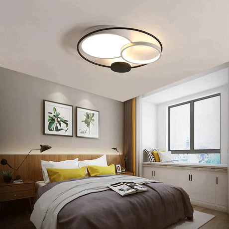 Modern Led Ceiling Lights For Living Room Bedroom Study Black+White Or Grey Color Lamp Fixtures