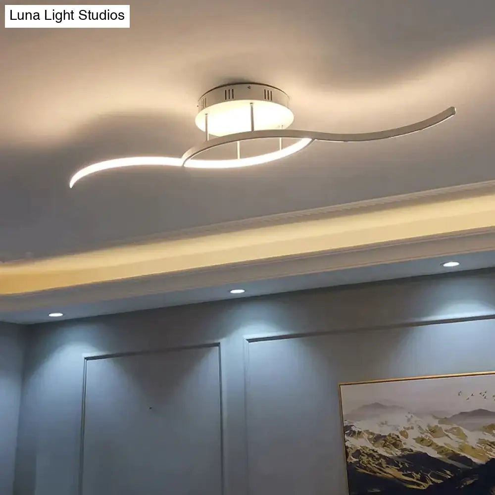 Modern Led Ceiling Lights For Living Room Bedroom Study Foyer Home Round Lamp Matte Black/White