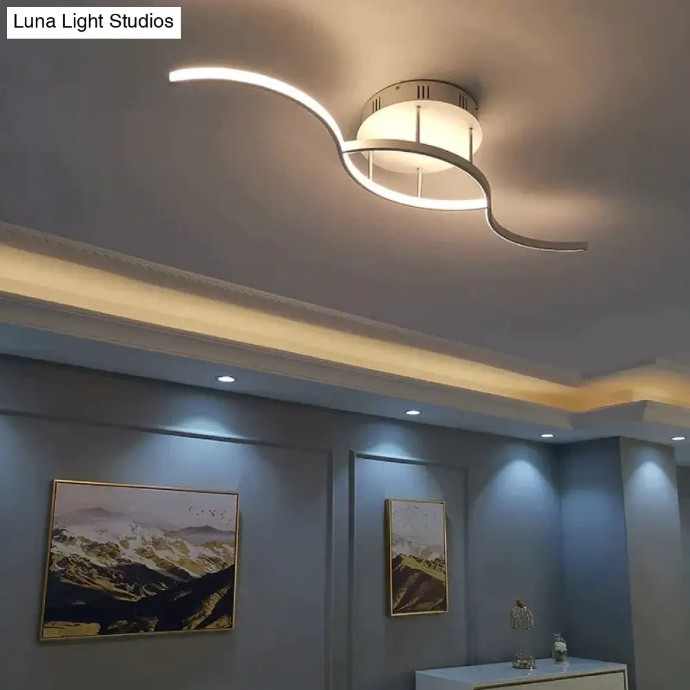 Modern Led Ceiling Lights For Living Room Bedroom Study Foyer Home Round Lamp Matte Black/White