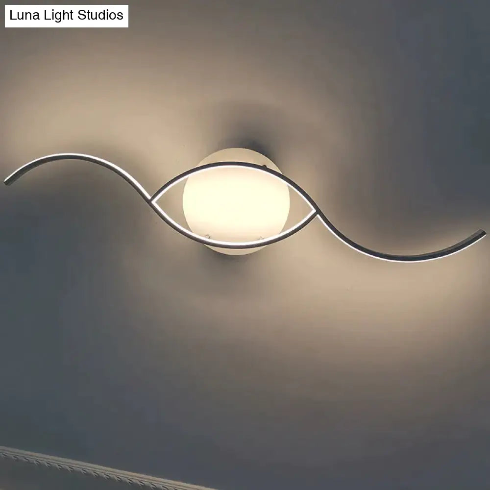 Modern Led Ceiling Lights For Living Room Bedroom Study Foyer Home Round Lamp Matte Black/White