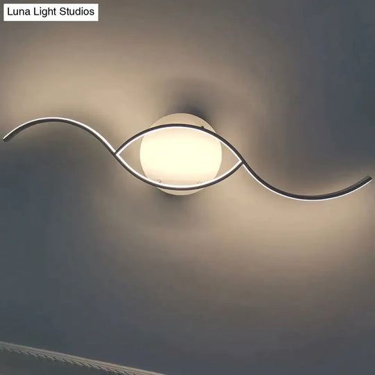 Modern Led Ceiling Lights For Living Room Bedroom Study Foyer Home Round Lamp Matte Black/White