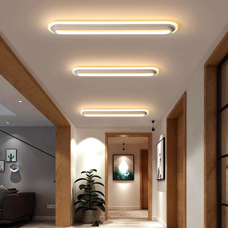 Modern LED Ceiling Lights For Living Room Corridor White Black Surface Mounted Lamp