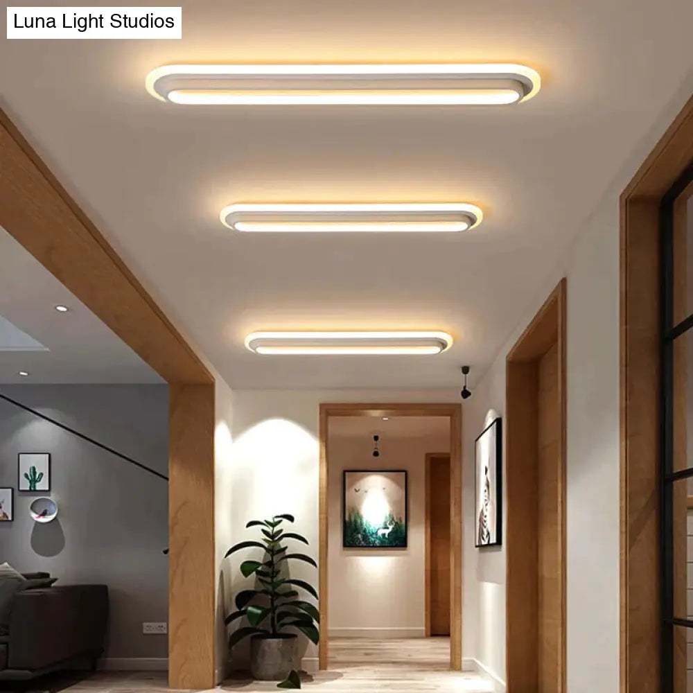 Modern Led Ceiling Lights For Living Room Corridor White Black Surface Mounted Lamp