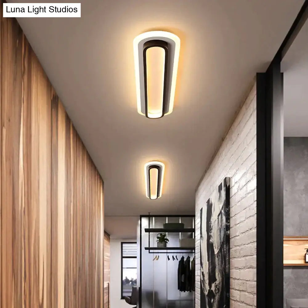 Modern Led Ceiling Lights For Living Room Corridor White Black Surface Mounted Lamp